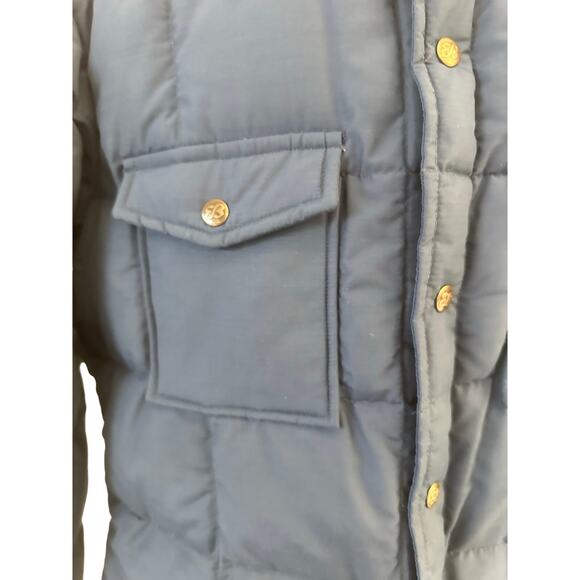 Vtg Eddie Bauer Goose Down Jacket Coat Snaps Puffer Snaps Chambray Blue Shacket - Picture 4 of 14